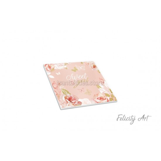 Μπομπονιέρα Βάπτισης Κεραμικό Σουβέρ με Θέμα Πεταλούδα και Vintage Λουλούδια