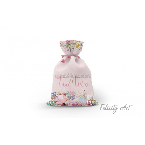 Μπομπονιέρα Βάπτισης για Δίδυμα Υφασμάτινο Πουγκί