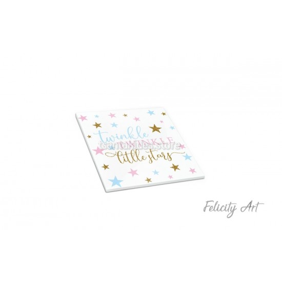 Μπομπονιέρα Βάπτισης για Δίδυμα Κεραμικό Σουβέρ με Θέμα Twinkle Little Stars Μπομπονιέρα Βάπτισης για Δίδυμα Κεραμικό Σουβέρ με Θέμα Twinkle Little Stars