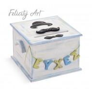 Ξύλινο Κουτί Ευχών  Βάπτισης με Θέμα Μικρός Κύριος ΖΚΕ311