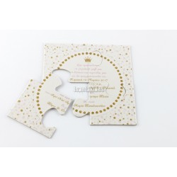 Προσκλητήριο Βάπτισης για Κορίτσι Παζλ Μικρή Πριγκίπισσα