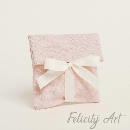  Μπομπονιέρα Βάπτισης Πουγκί με Κορδέλα 