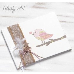 Βιβλίο Ευχών με Θέμα Πουλάκι