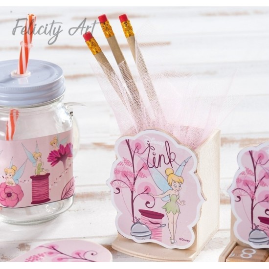 Μπομπονιέρα Βάπτισης Ξύλινη Μολυβοθήκη Tinkerbell