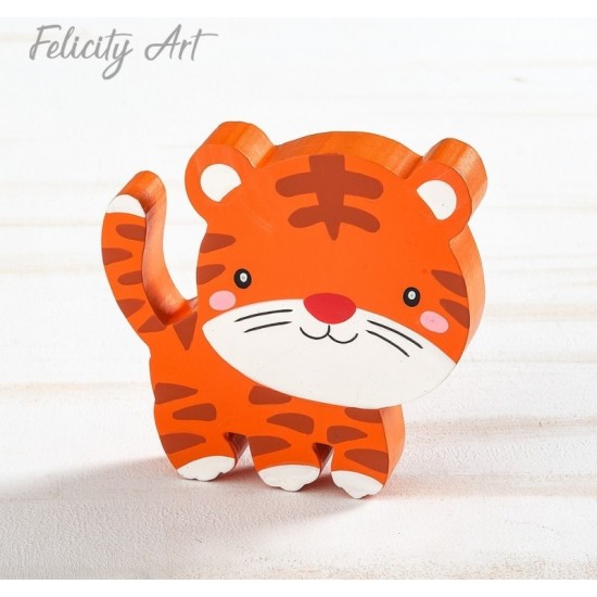 Μπομπονιέρα Βάπτισης Ξύλινο διακοσμητικό Τίγρης