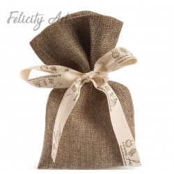 Μπομπονιέρα Βάπτισης  Λινό Πουγκί