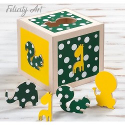 Κουτί Βαπτιστικών Κύβος Παιχνιδόκουτο Καμηλοπάρδαλη