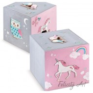 Κουτί Βαπτιστικών Ξύλινος Κύβος Παιχνιδόκουτο  