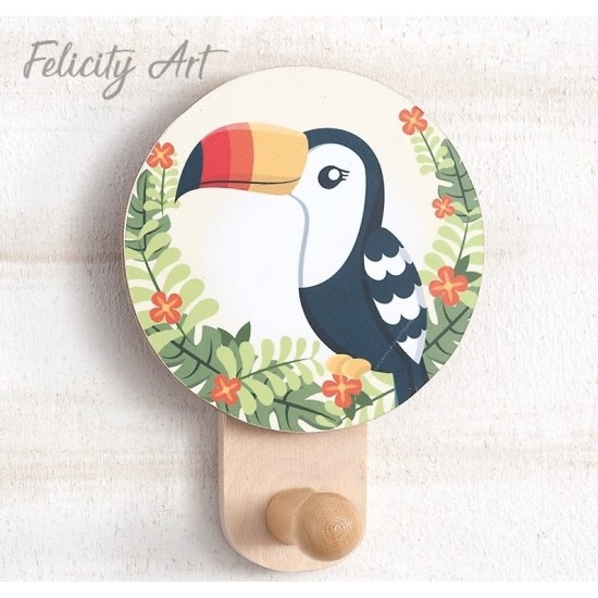 Μπομπονιέρα Βάπτισης Κρεμάστρα τοίχου με  Θέμα Toucan