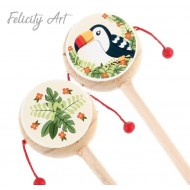 Μπομπονιέρα Βάπτισης Ξύλινο Τυμπανάκι με Θέμα Toucan Μπομπονιέρα Βάπτισης Ξύλινο Τυμπανάκι με Θέμα Toucan