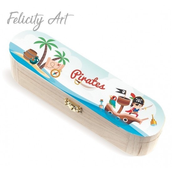 Μπομπονιέρα Βάπτισης Ξύλινη Κασετίνα με Θέμα Πειρατής Μπομπονιέρα Βάπτισης Ξύλινη Κασετίνα με Θέμα Πειρατής