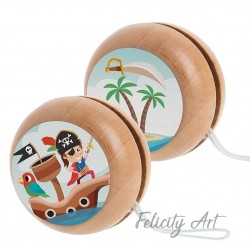 Μπομπονιέρα Βάπτισης Ξύλινο Γιο-Γιο Πειρατής