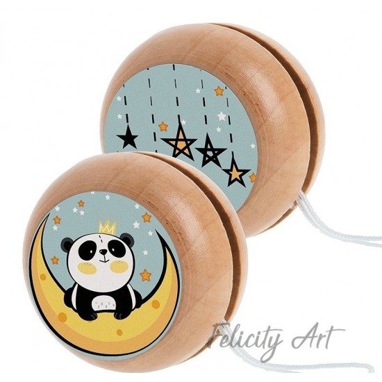 Μπομπονιέρα Βάπτισης Ξύλινο Γιο-Γιο Θέμα Panda