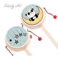 Μπομπονιέρα Βάπτισης Ξύλινο Τυμπανάκι με Θέμα Panda Μπομπονιέρα Βάπτισης Ξύλινο Τυμπανάκι με Θέμα Panda