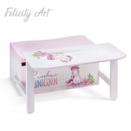 Κουτί Βαπτιστικών Παγκάκι Θρανίο με Θέμα μονόκερος Κουτί Βαπτιστικών Παγκάκι Θρανίο με Θέμα μονόκερος