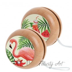 Μπομπονιέρα Βάπτισης Γιο-Γιο με Θέμα Φλαμίνγκο