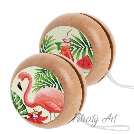 Μπομπονιέρα Βάπτισης Γιο-Γιο με Θέμα Φλαμίνγκο