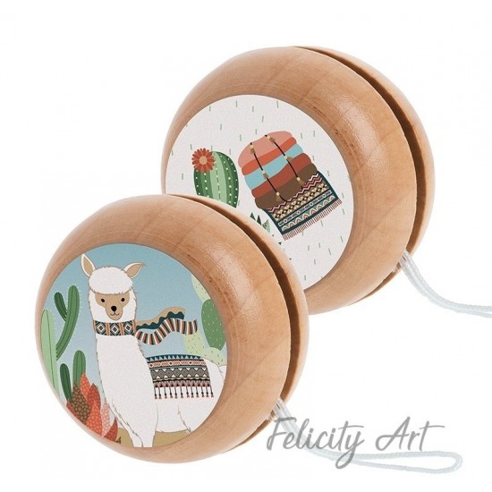 Μπομπονιέρα Βάπτισης Ξύλινο Γιο-Γιο Θέμα Λάμα