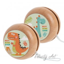 Μπομπονιέρα Βάπτισης Ξύλινο Γιο-Γιο Θέμα Δεινοσαυράκι