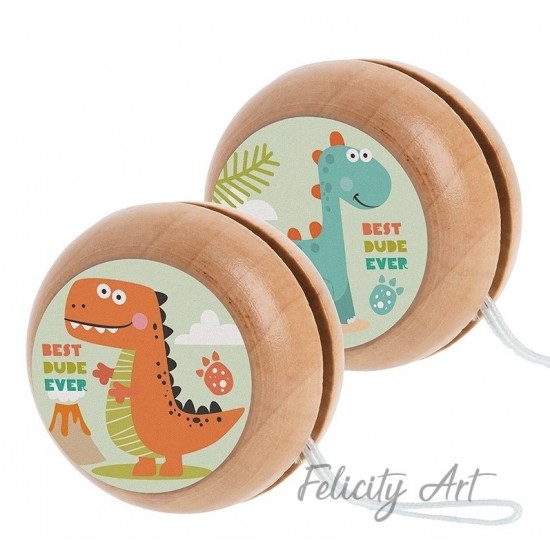 Μπομπονιέρα Βάπτισης Ξύλινο Γιο-Γιο Θέμα Δεινοσαυράκι