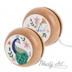 Μπομπονιέρα Βάπτισης Γιο-Γιο με Θέμα Παγώνι