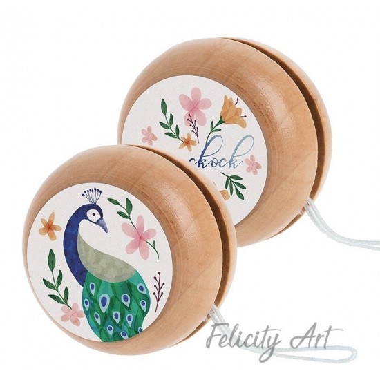 Μπομπονιέρα Βάπτισης Γιο-Γιο με Θέμα Παγώνι