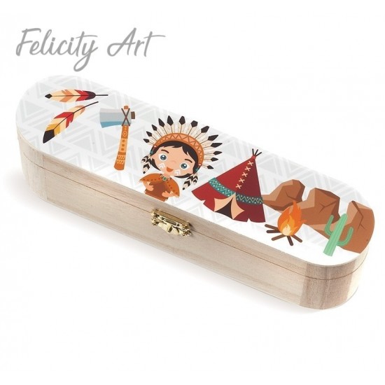 Μπομπονιέρα Βάπτισης Ξύλινη Κασετίνα με Θέμα Ινδιάνος Μπομπονιέρα Βάπτισης Ξύλινη Κασετίνα με Θέμα Ινδιάνος