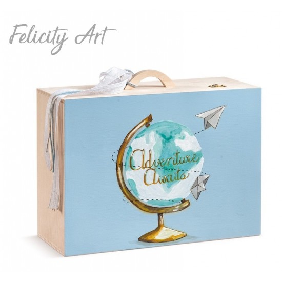 Κουτί Βαπτιστικών Βαλίτσα Ταξίδι στον Κόσμο