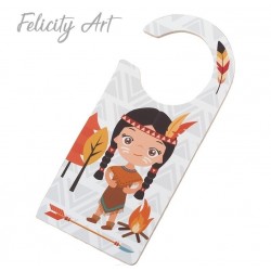 Μπομπονιέρα Βάπτισης Ξύλινο Διακοσμητικό Πόρτας με Θέμα Ινδιάνα