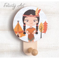 Μπομπονιέρα Βάπτισης Κρεμάστρα τοίχου με  Θέμα Ινδιάνα