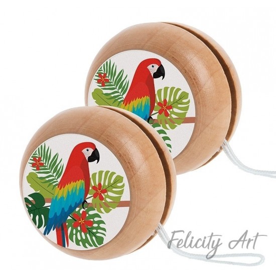 Μπομπονιέρα Βάπτισης Ξύλινο Γιο-Γιο Θέμα Παπαγάλος