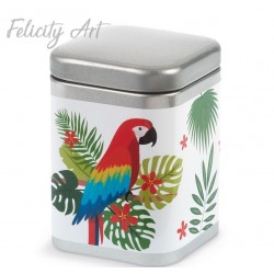 Μπομπονιέρα Βάπτισης Μεταλλικό Κουτί με  Θέμα Παπαγάλος