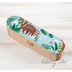 Μπομπονιέρα Βάπτισης Ξύλινη Κασετίνα με Θέμα Βραδύποδας