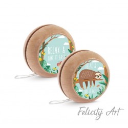 Μπομπονιέρα Βάπτισης Ξύλινο Γιο-Γιο Θέμα Βραδύποδας