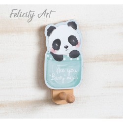 Μπομπονιέρα Βάπτισης  Κρεμάστρα με Θέμα Panda