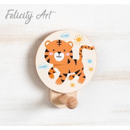 Μπομπονιέρα Βάπτισης Κρεμάστρα τοίχου με  Θέμα Τίγρης