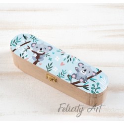 Μπομπονιέρα Βάπτισης Ξύλινη Κασετίνα με Θέμα Koala