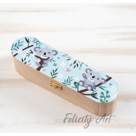 Μπομπονιέρα Βάπτισης Ξύλινη Κασετίνα με Θέμα Koala