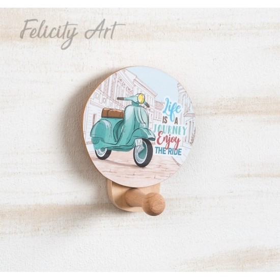 Μπομπονιέρα Βάπτισης Κρεμάστρα τοίχου με  Θέμα Βέσπα