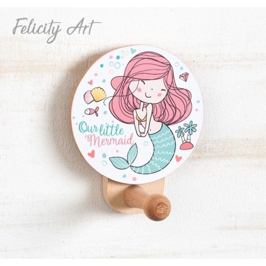 Μπομπονιέρα Βάπτισης Κρεμάστρα τοίχου με  Θέμα Γοργόνα