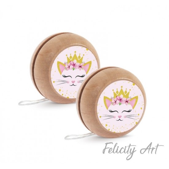 Μπομπονιέρα Βάπτισης Γιο-Γιο με Θέμα Γατούλα