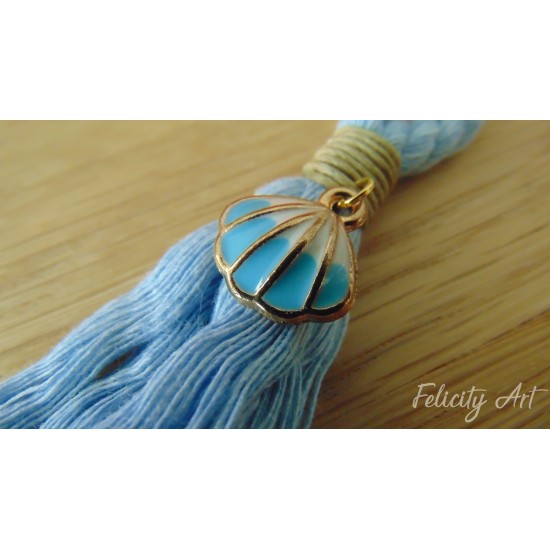  Μπομπονιέρα Βάπτισης Μπρελόκ Μακραμέ με Θέμα Βυθός