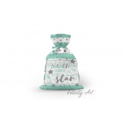 Μπομπονιέρα Βάπτισης Υφασμάτινο Πουγκί με Θέμα "Αστεράκι"