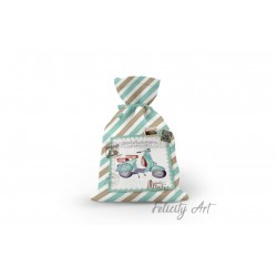 Μπομπονιέρα Βάπτισης Υφασμάτινο Πουγκί με Θέμα "Βέσπα"