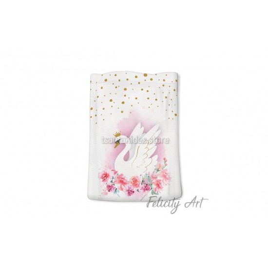 Μπομπονιέρα Βάπτισης Υφασμάτινο Πουγκί με Θέμα "Κύκνος"