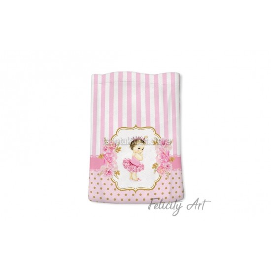Μπομπονιέρα Βάπτισης Υφασμάτινο Πουγκί με Θέμα "Πριγκίπισσα"
