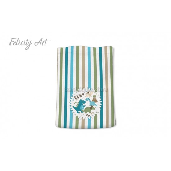 Μπομπονιέρα Βάπτισης Υφασμάτινο Πουγκί με Θέμα "Δεινοσαυράκια"