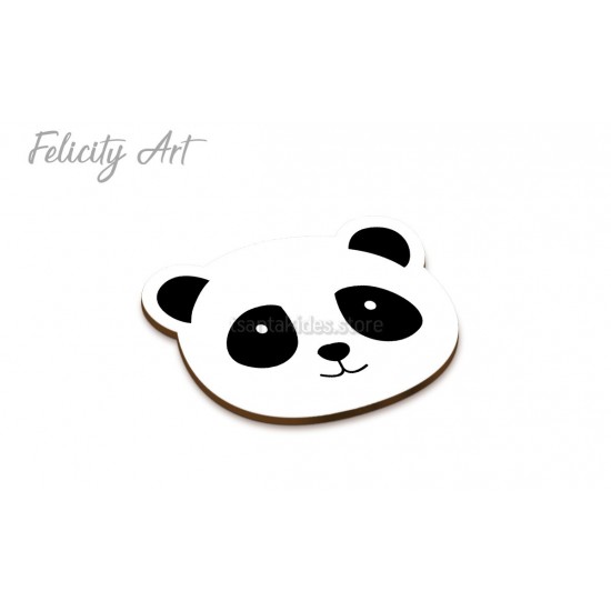 Ξύλινη κρεμαστή Μπομπονιέρα Βάπτισης με Print Panda