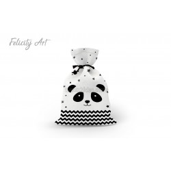 Μπομπονιέρα Βάπτισης Υφασμάτινο Πουγκί με Θέμα "Panda"