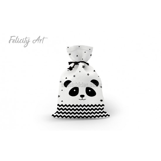 Μπομπονιέρα Βάπτισης Υφασμάτινο Πουγκί με Θέμα "Panda"